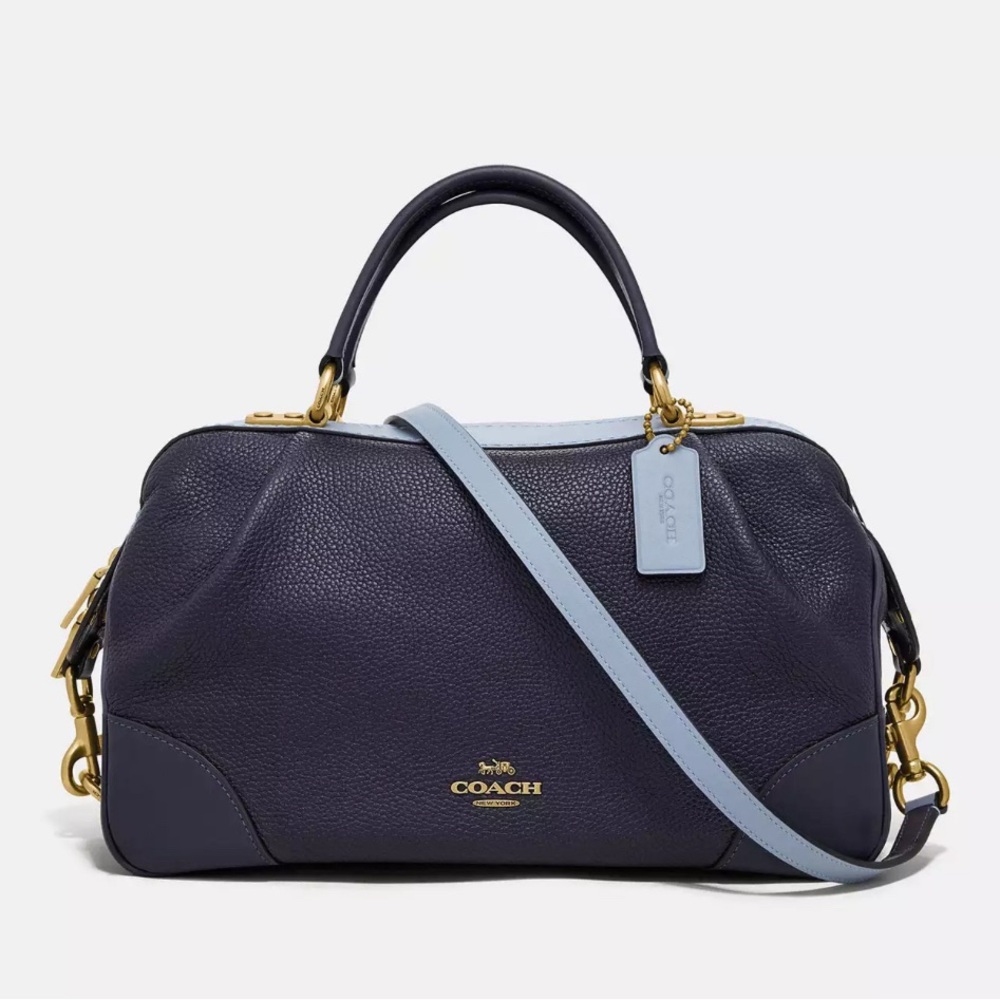 NWT Coach Lane Hues of Blues Colorblock Satchel MSRP$395 SOLD OUT ONLINE - Picture 2 of 16